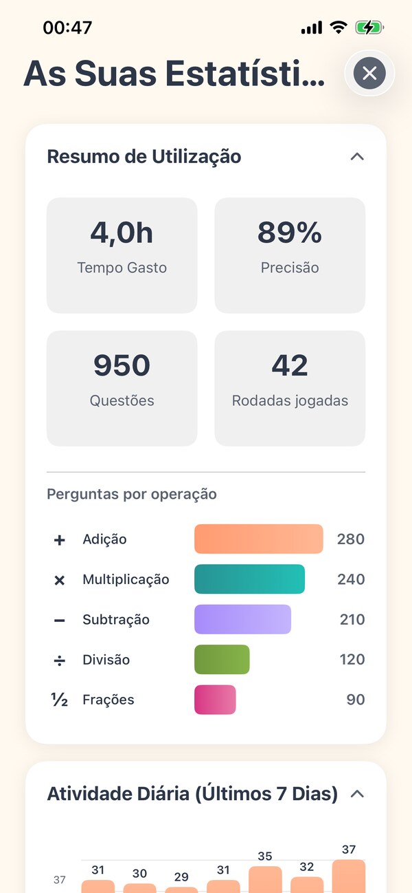 Acompanha o progresso